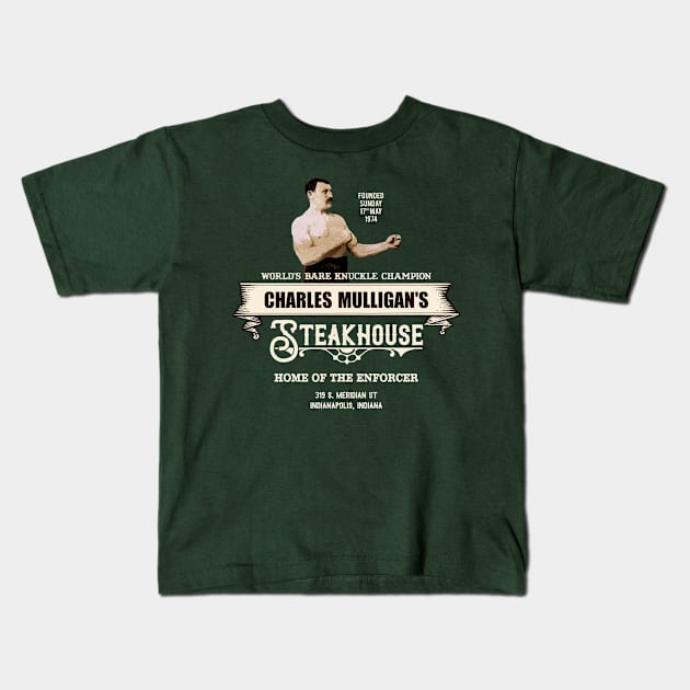 Charles Mulligan's Steakhouse Kids T-Shirt by MonkeyKing